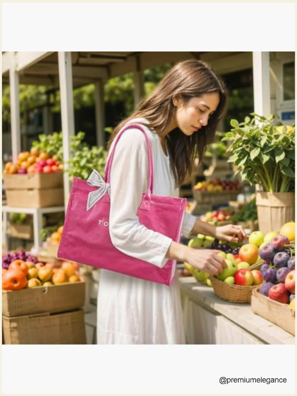 Large PVC Tote Bag for Women, Kraft Paper Print Hobo Handbag with Zipper, Work